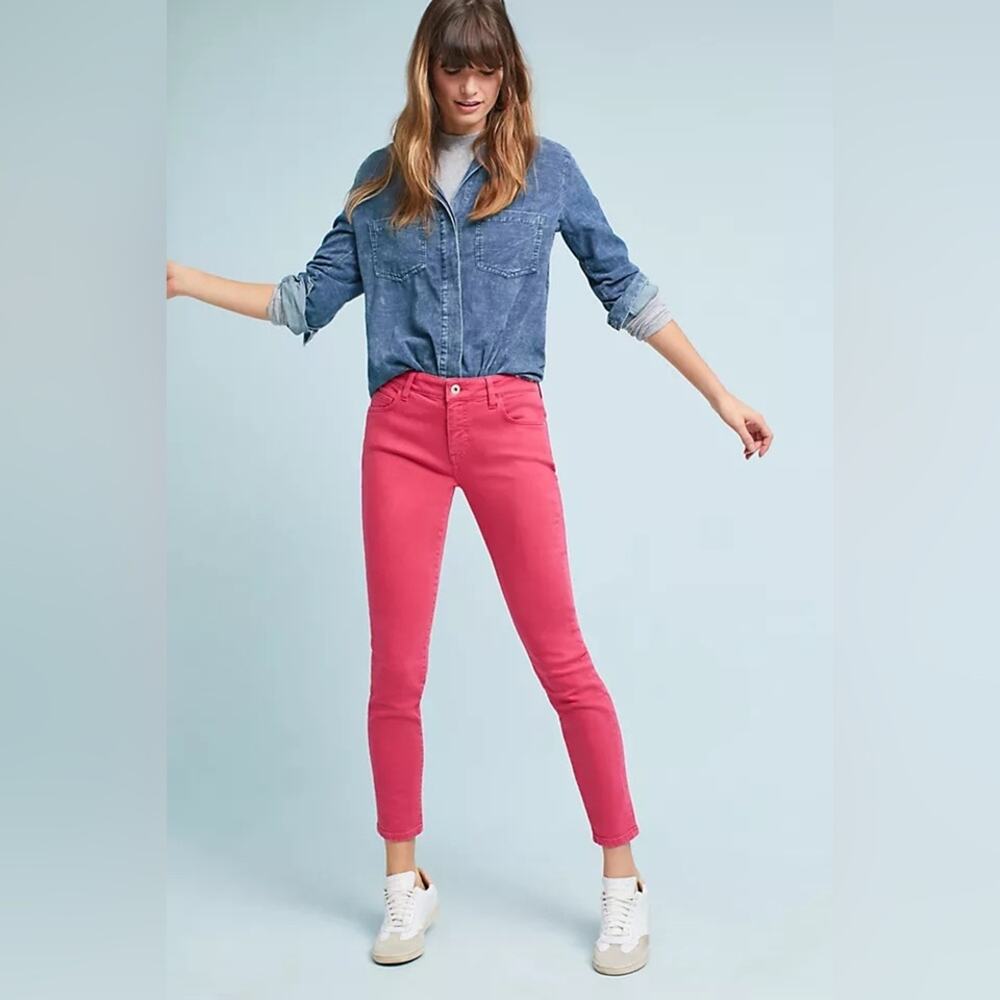 Anthropologie Pilcro and the Letterpress Pink Midrise Skinny Jeans Size 32